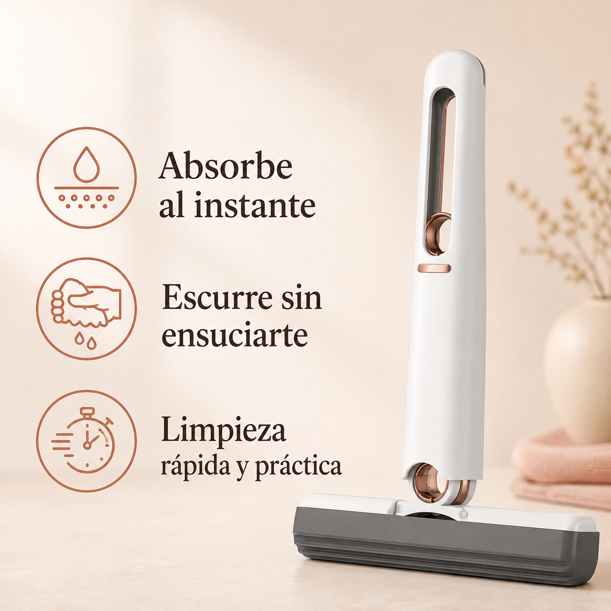 Mini Mopa Portátil Autoescurrible – Limpieza Rápida y Sin Esfuerzo