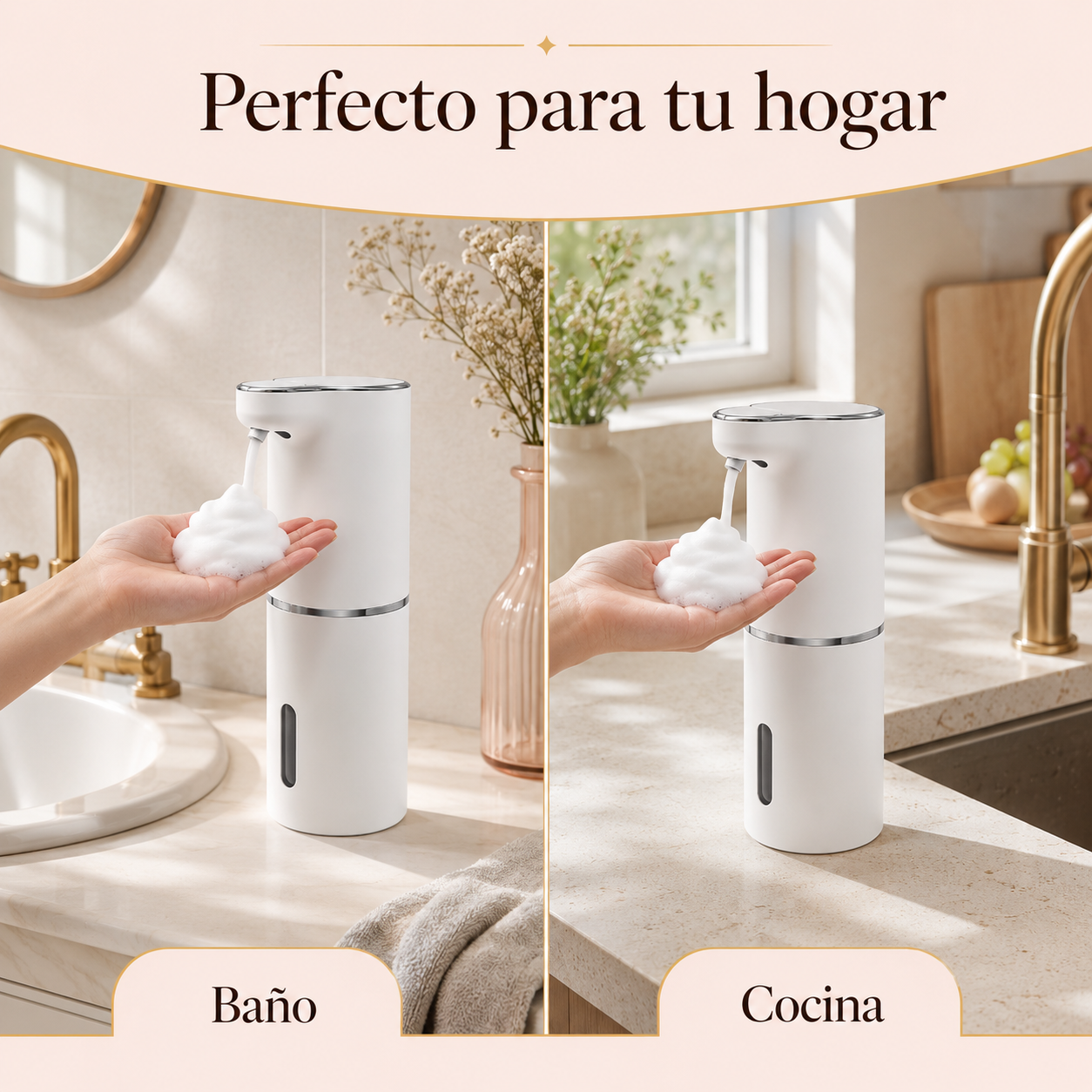 Dispensador Automático de Jabón en Espuma – Sensor Sin Contacto Recargable