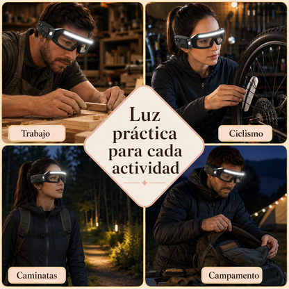 Gafas con Luz LED Manos Libres – Sensor de Movimiento y Doble Iluminación