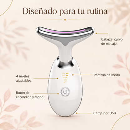 Masajeador Facial y Cervical con Luz LED – Calor, Vibración y Cuidado Diario