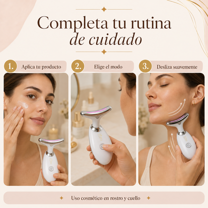 Masajeador Facial y Cervical con Luz LED – Calor, Vibración y Cuidado Diario